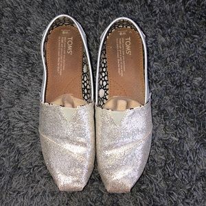 Silver Glitter TOMS